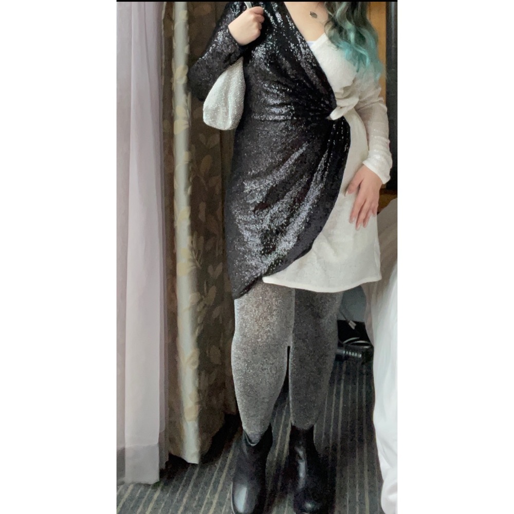 Beautiful sequined black and white dress